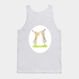 Boxing Hares Drawing Tank Top